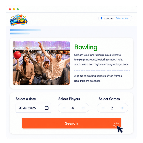 bowling alley software best online booking flow